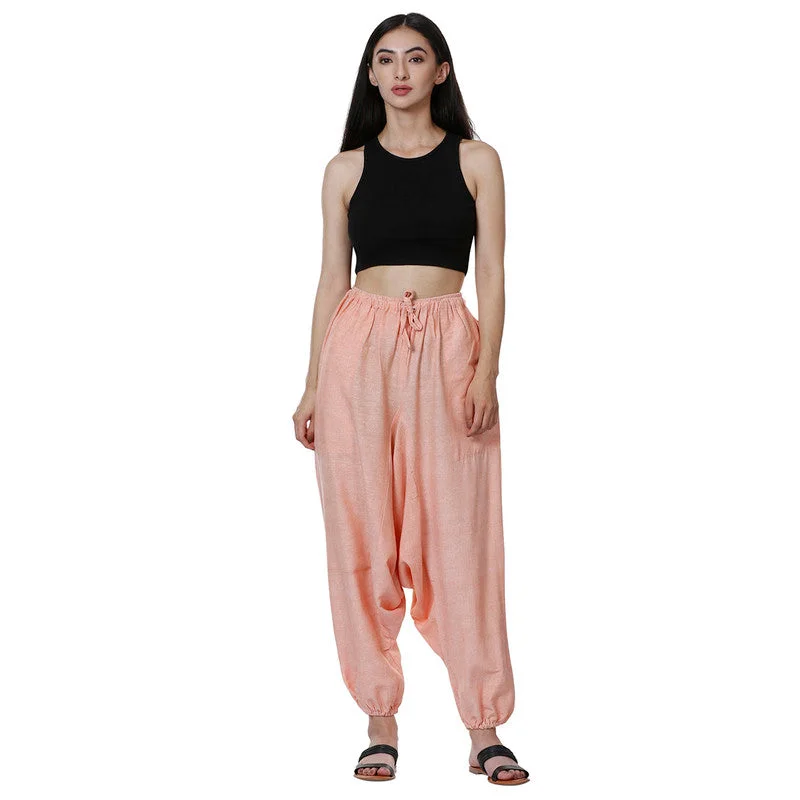 Cotton Harem Pants for Women | Orange