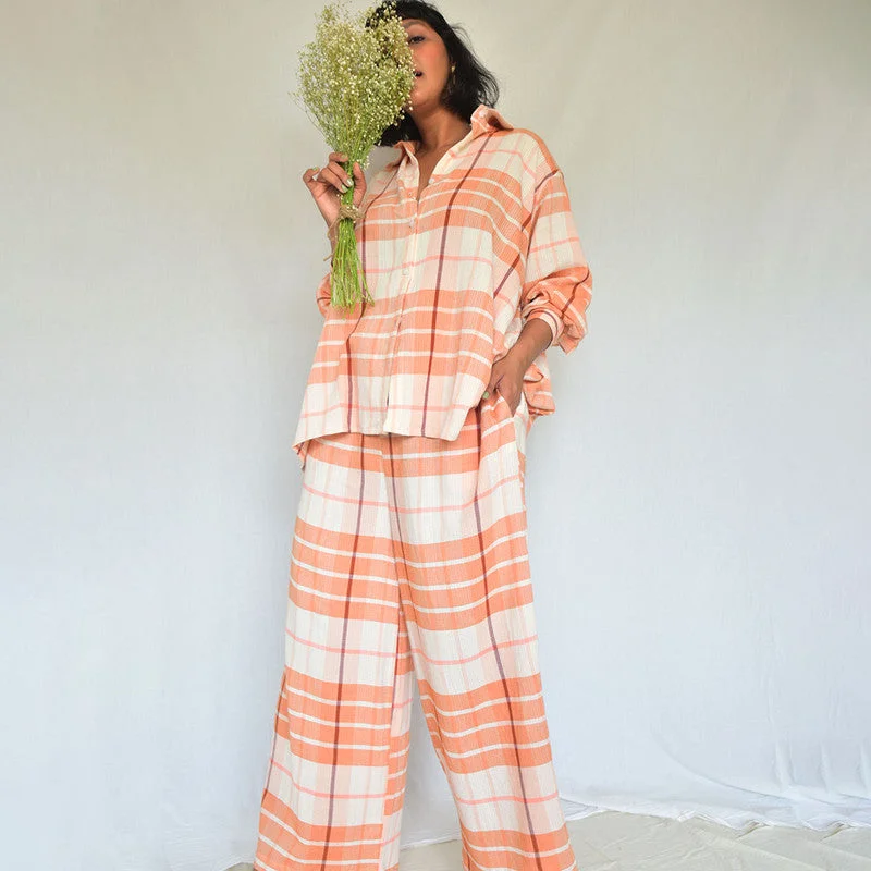 cotton-checkered-loungewear-set-peach-orange