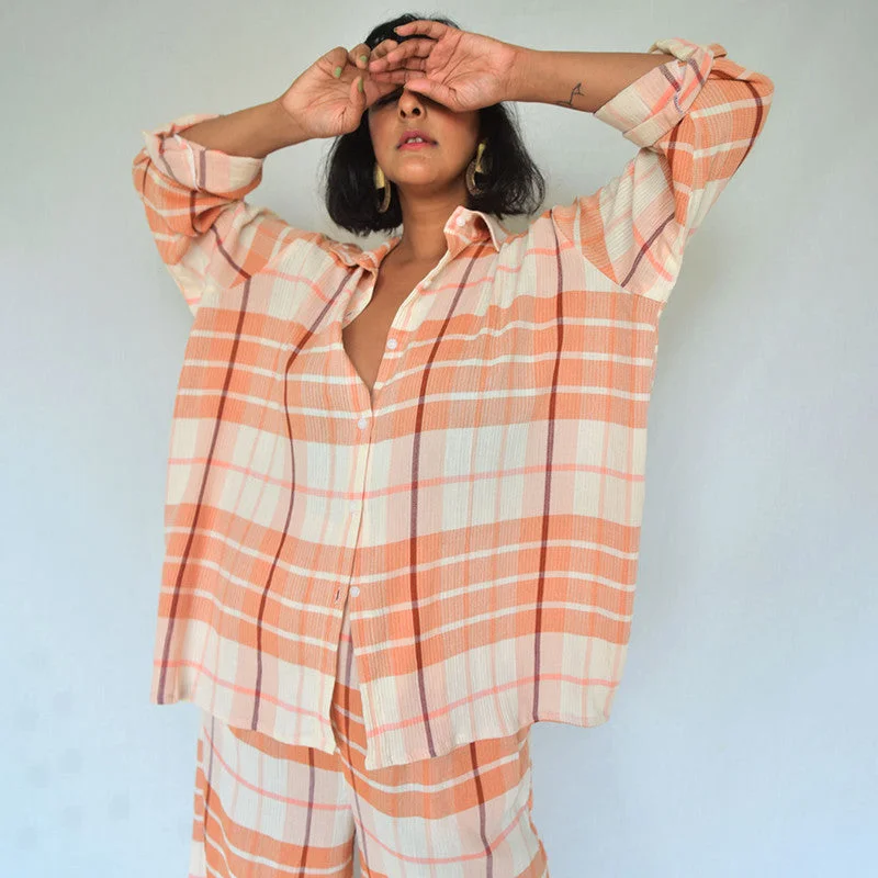 cotton-checkered-loungewear-set-peach-orange