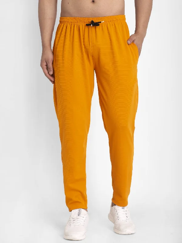 Men's Mustard Solid Track Pants ( JOG 014Mustard ) - Jainish