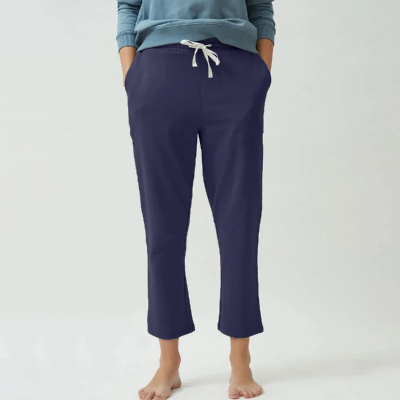 Organic Cotton Jogger Pants for Women | Drawstring Waistband | Navy