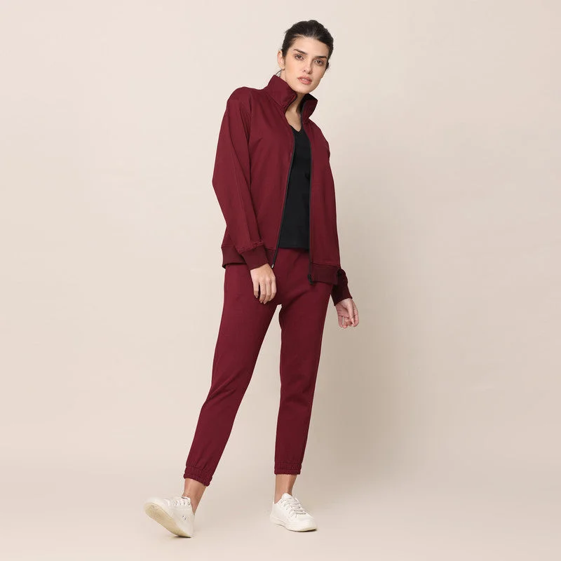 Organic Cotton Lounge Wear Set | Black & Maroon