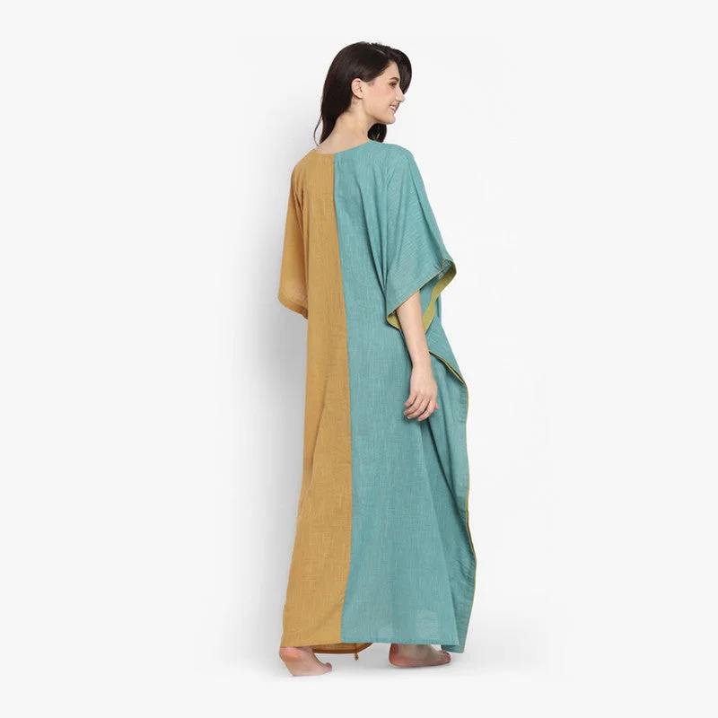 unidraa-cotton-v-neck-kaftan-blue-yellow-vks017-19722