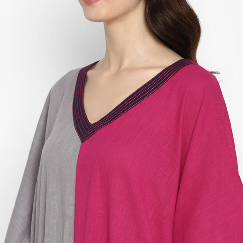 unidraa-cotton-v-neck-kaftan-grey-pink-vks015-19722