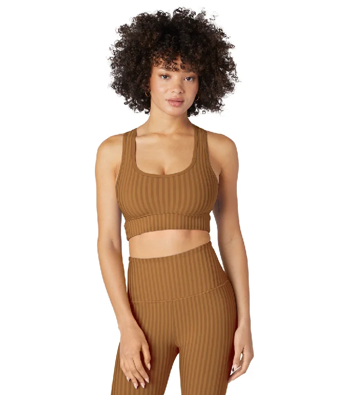 Beyond Yoga Work It Over Long Line Bra Toffee