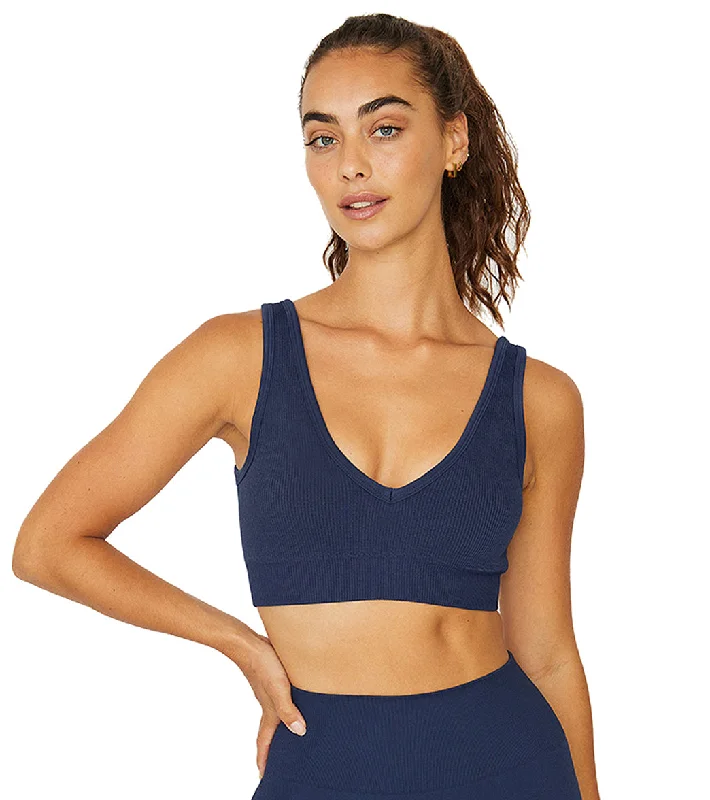 Cream Yoga Sage Bra Navy