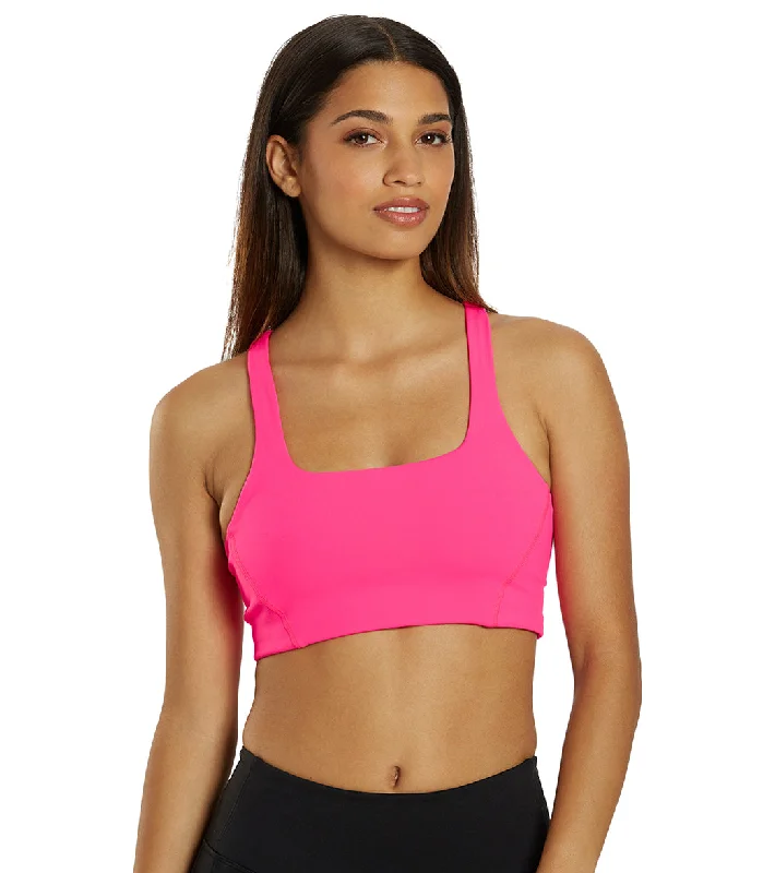 Free People Never Better Square Neck Bra Hot Pink