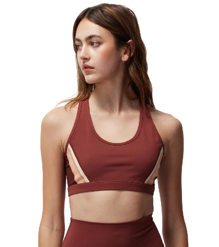 Spiritual Gangster Velo Dream Tech Eco Jersey Racerback Bra Washed Burgundy