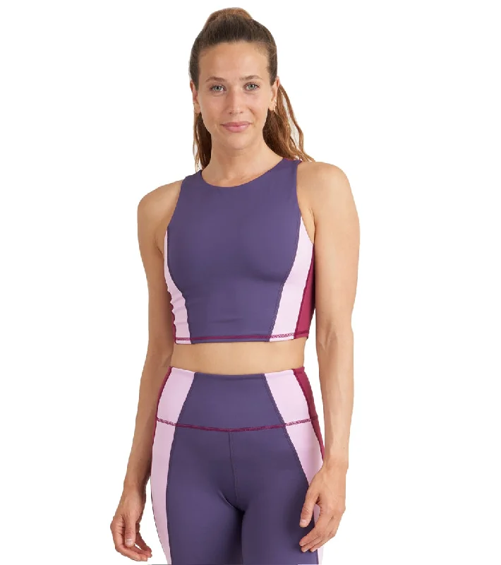 Thrive Societe Zip Color Block Bra Loganberry