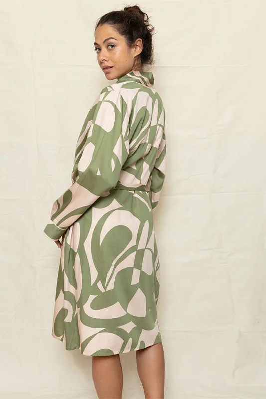 Richmond Abstract Print Short Dressing Gown