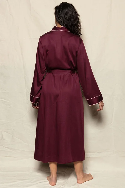 Piccadilly Burgundy Long Dressing Gown