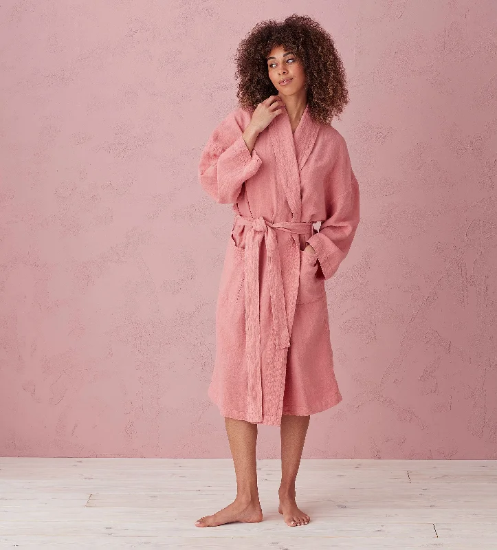 Canyon Pink Layla 100% Linen Robe