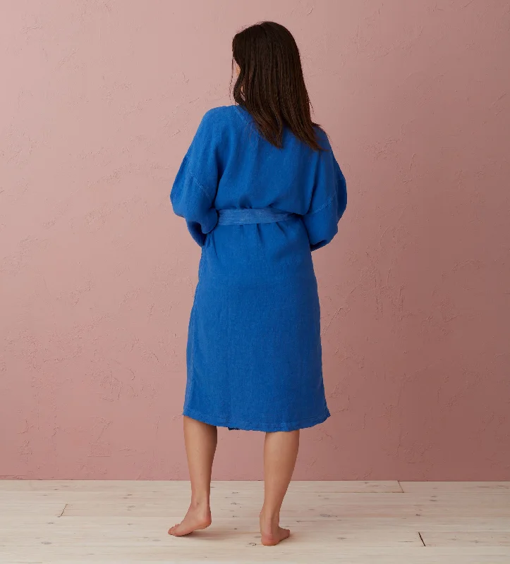 Cobalt Blue Layla 100% Linen Robe