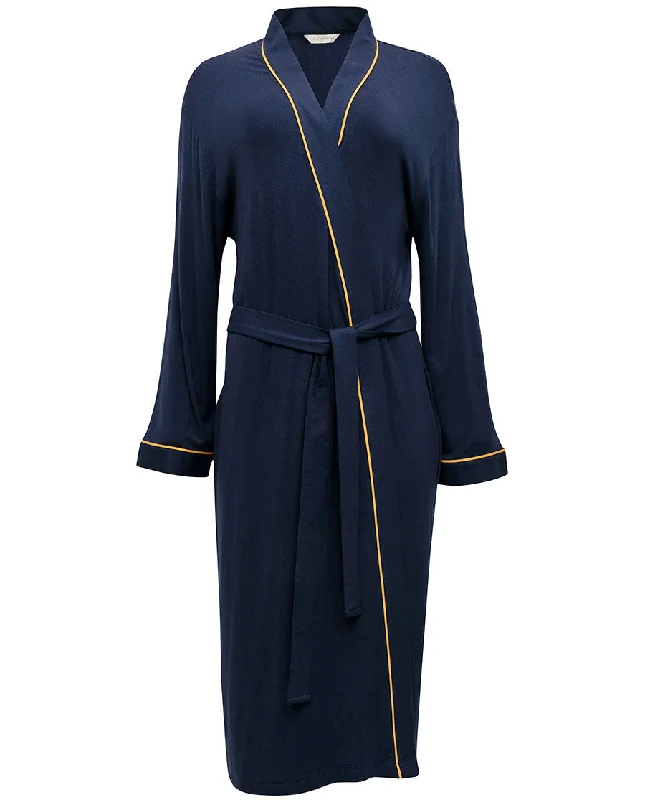 Navy Jersey Long Dressing Gown