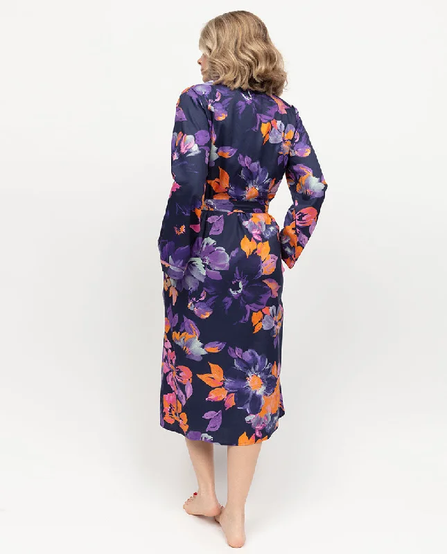 Edie Womens Floral Print Long Dressing Gown