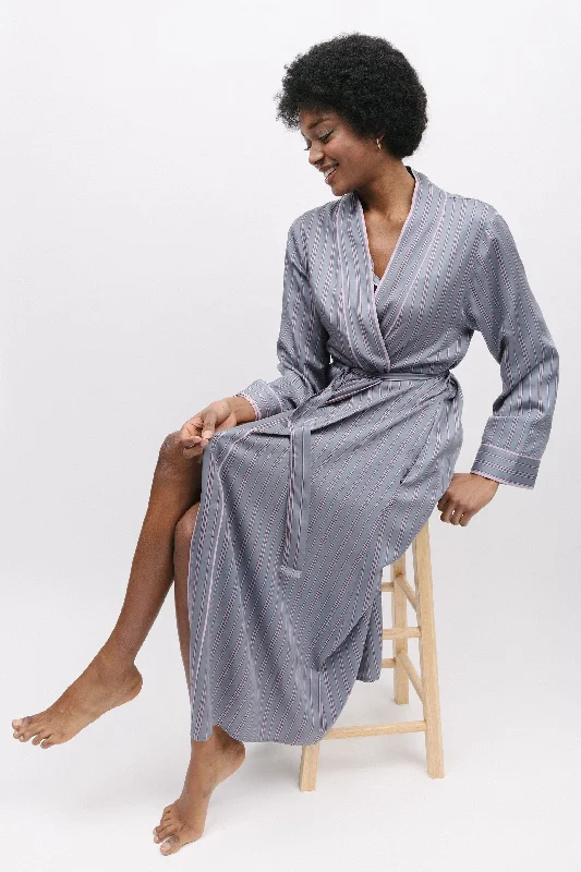 Highgate Printed Stripe Long Dressing Gown