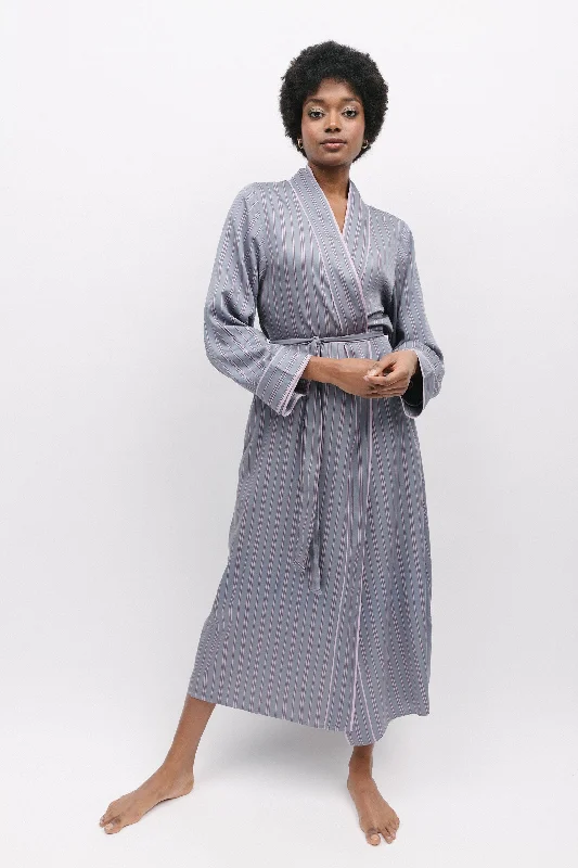 Highgate Printed Stripe Long Dressing Gown