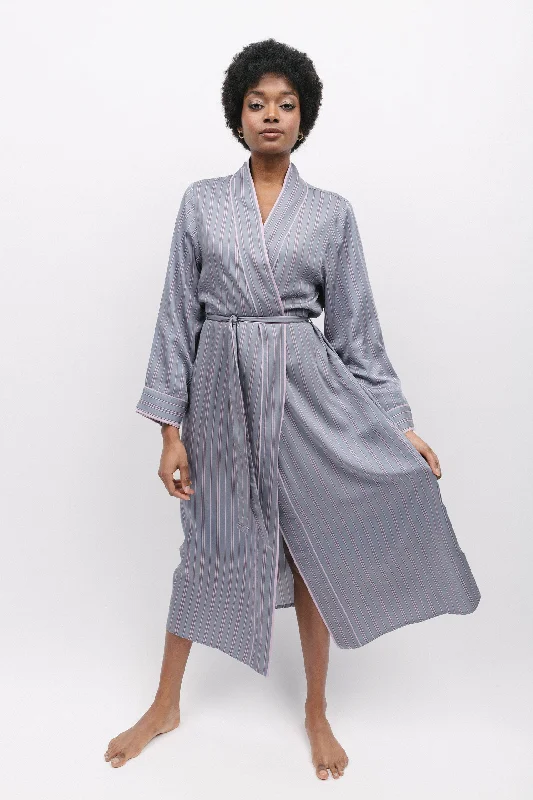 Highgate Printed Stripe Long Dressing Gown