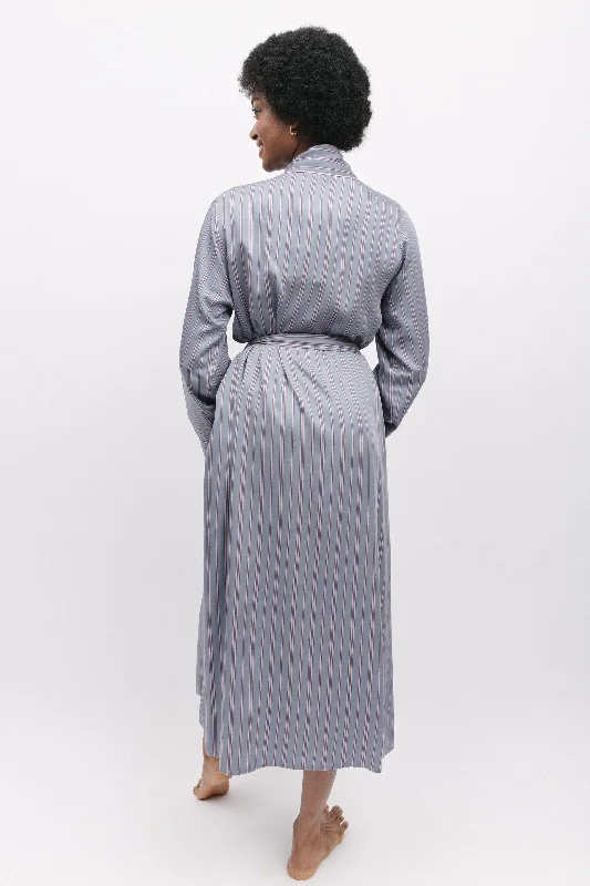 Highgate Printed Stripe Long Dressing Gown