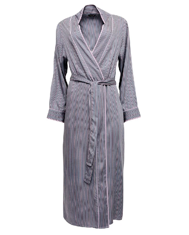 Highgate Printed Stripe Long Dressing Gown