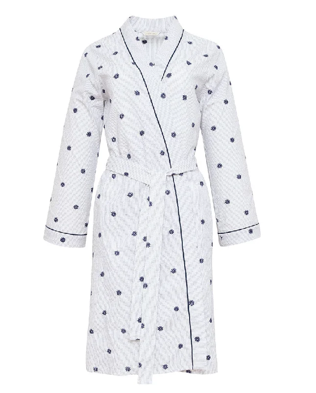 Jolene Stab Stitch Embroidered Short Dressing Gown