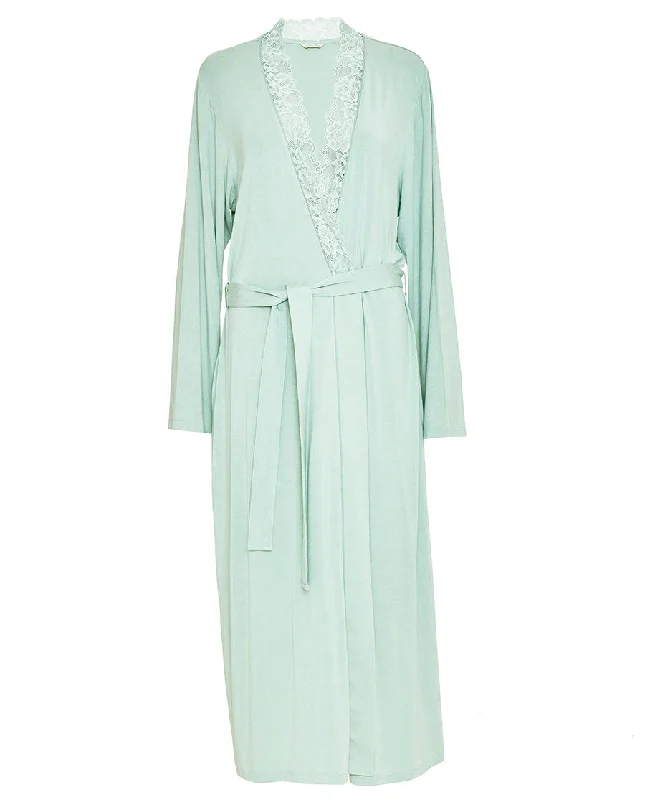 Julia Lace Detail Jersey Long Dressing Gown