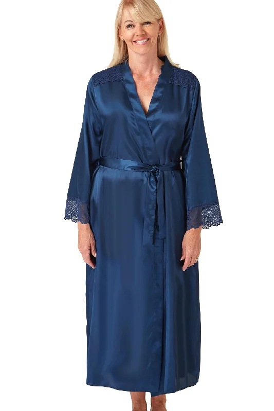 Katya Lace & Plain Satin Robe