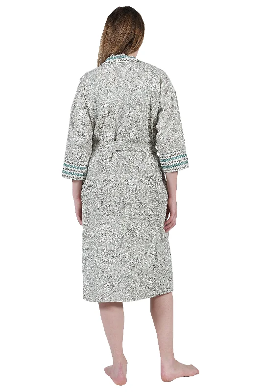 La Cera Cotton Wrap Robe