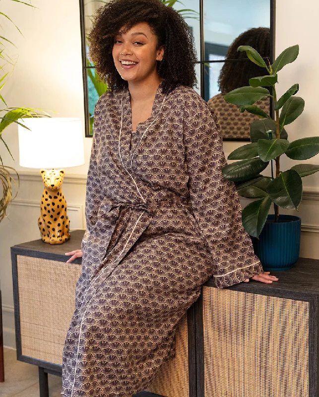 Lana Geo Print Long Dressing Gown