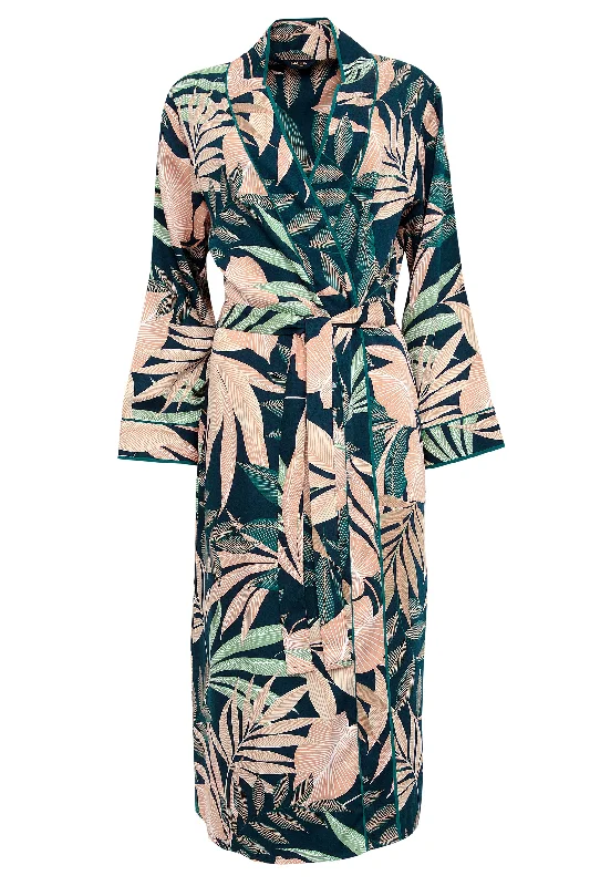 Spitalfields Leaf Print Long Dressing Gown