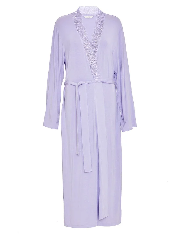 Lorelei Lace Detail Jersey Long Dressing Gown