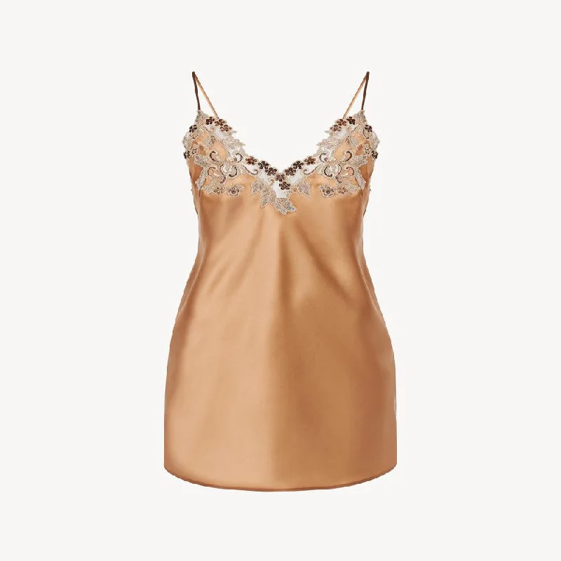 La Perla Maison Silk Satin Slip With Frastaglio