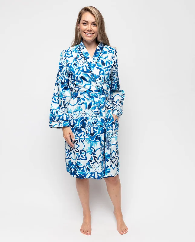 Marie Tile Print Short Dressing Gown