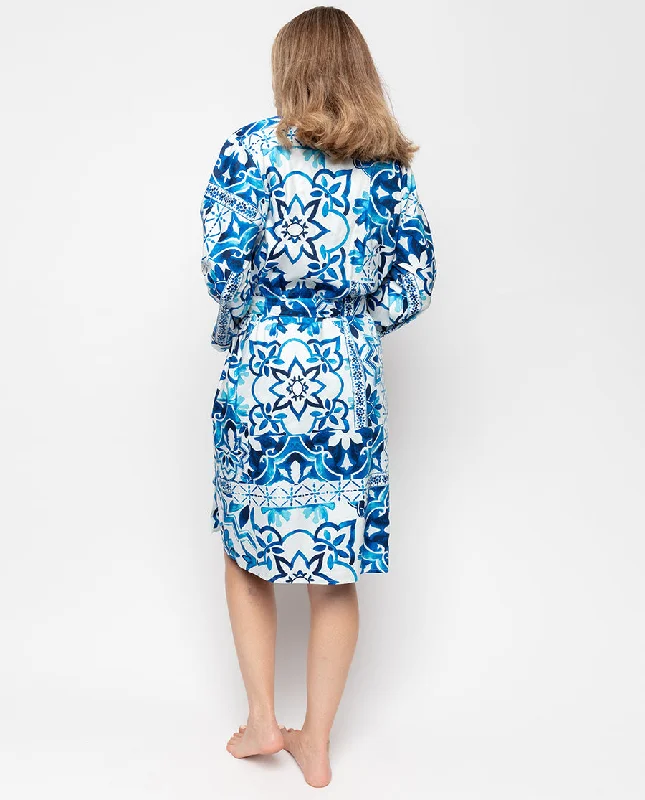 Marie Tile Print Short Dressing Gown