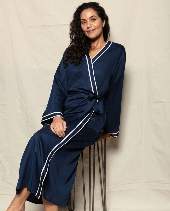 Notting Hill Navy Long Dressing Gown