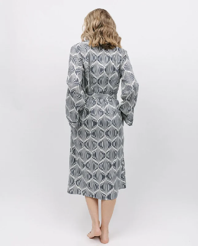 Nicole Geo Print Long Dressing Gown