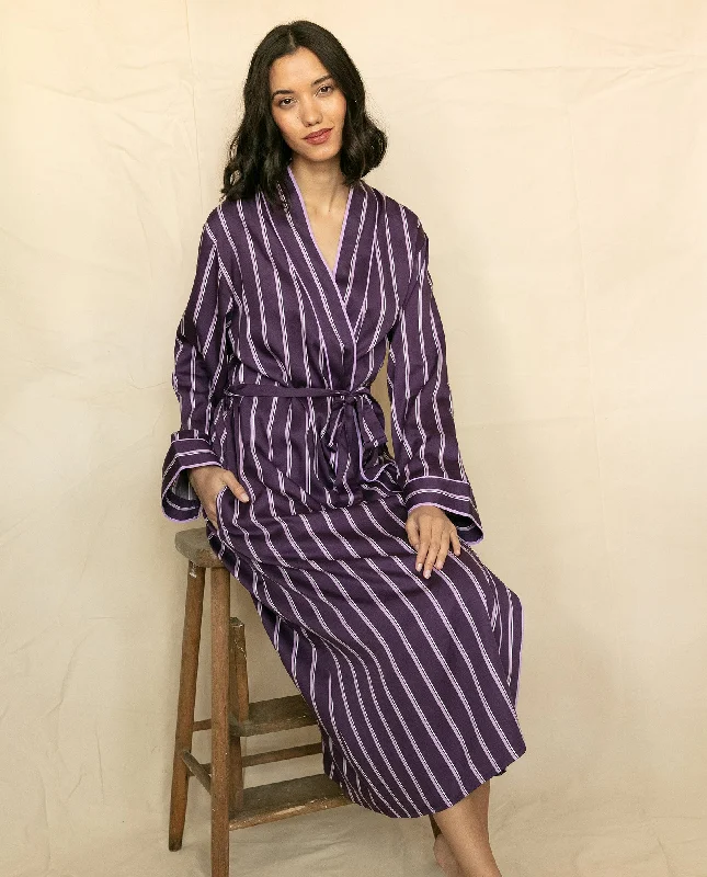 Wimbledon Printed Stripe Long Dressing Gown