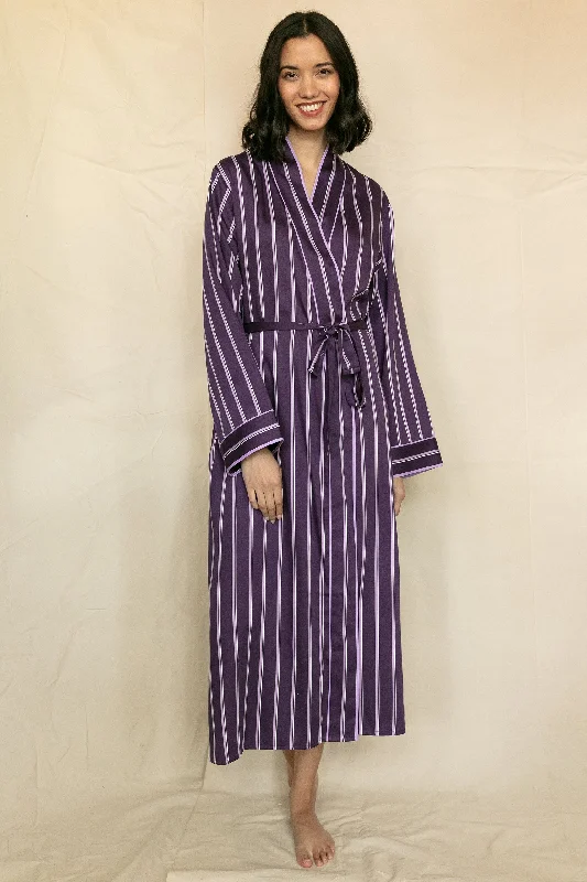 Wimbledon Printed Stripe Long Dressing Gown