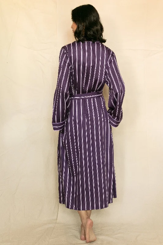 Wimbledon Printed Stripe Long Dressing Gown