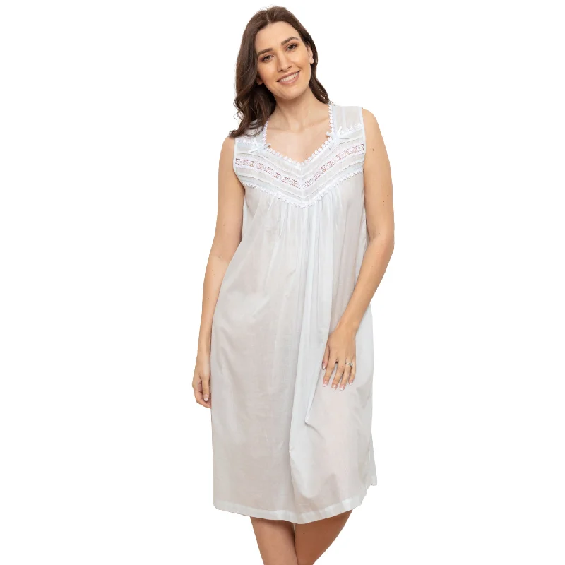 Cottonreal Women's Raffas Pale Blue Deluxe Nightdress