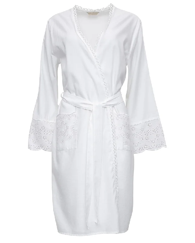 Saskia Embroidered Short Dressing Gown