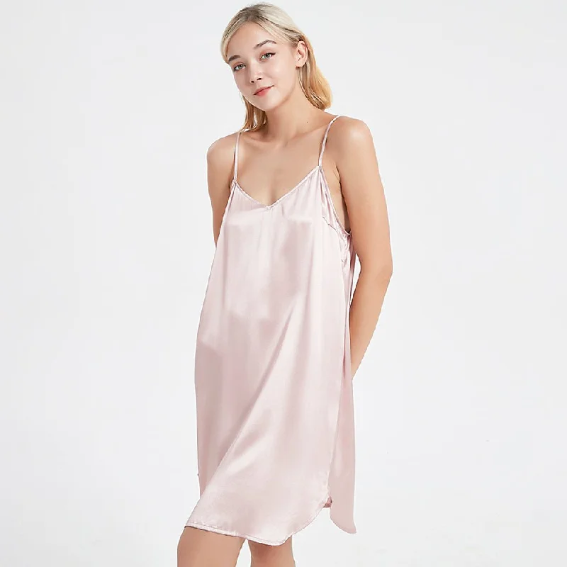 Sexy Classic Short Silk Slip Nightgown Silk Nightdress