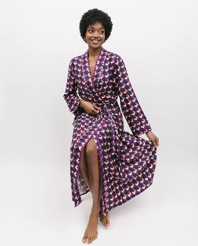 Southbank Geo Print Long Dressing Gown