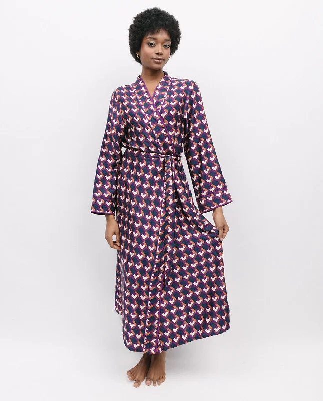 Southbank Geo Print Long Dressing Gown