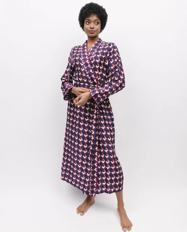 Southbank Geo Print Long Dressing Gown