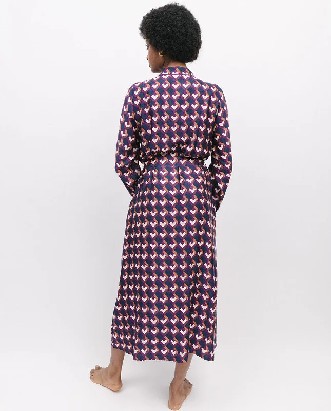 Southbank Geo Print Long Dressing Gown