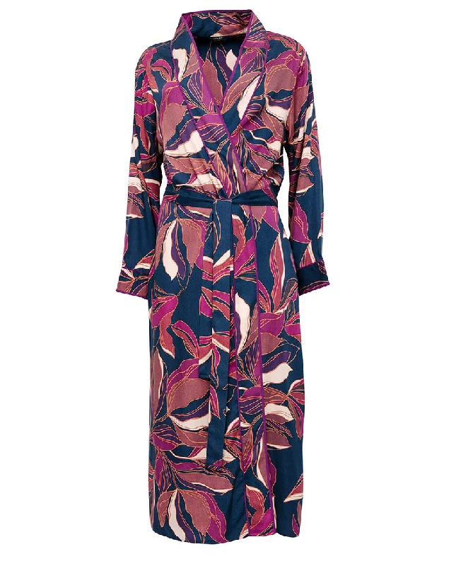 Southbank Leaf Print Long Dressing Gown