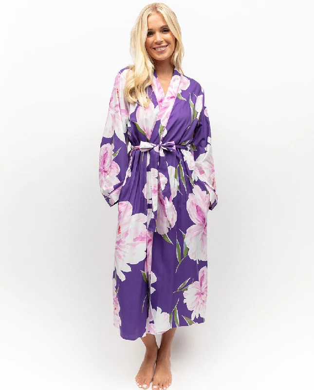 Valentina Floral Print Long Dressing Gown