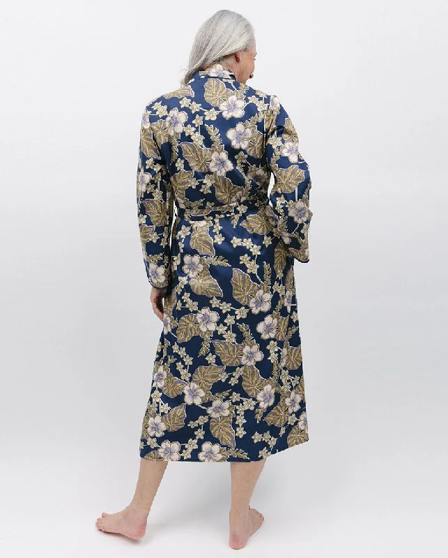 Winnie Lace Trim Floral Print Long Dressing Gown