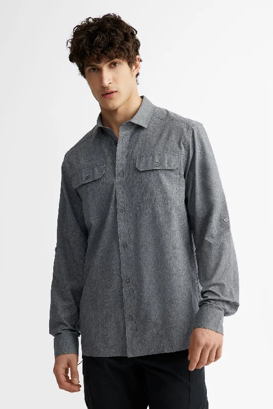 Chemise avec manches repliables anti-froissement BM - Homme